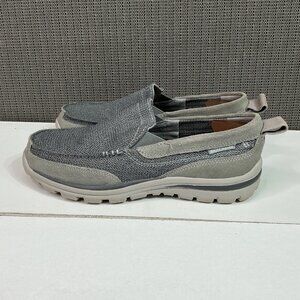 Skechers Relaxed Fit Memory Foam Slip-On Shoes Gray Size 11 Men's Casual